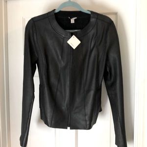 Halogen genuine leather jacket
